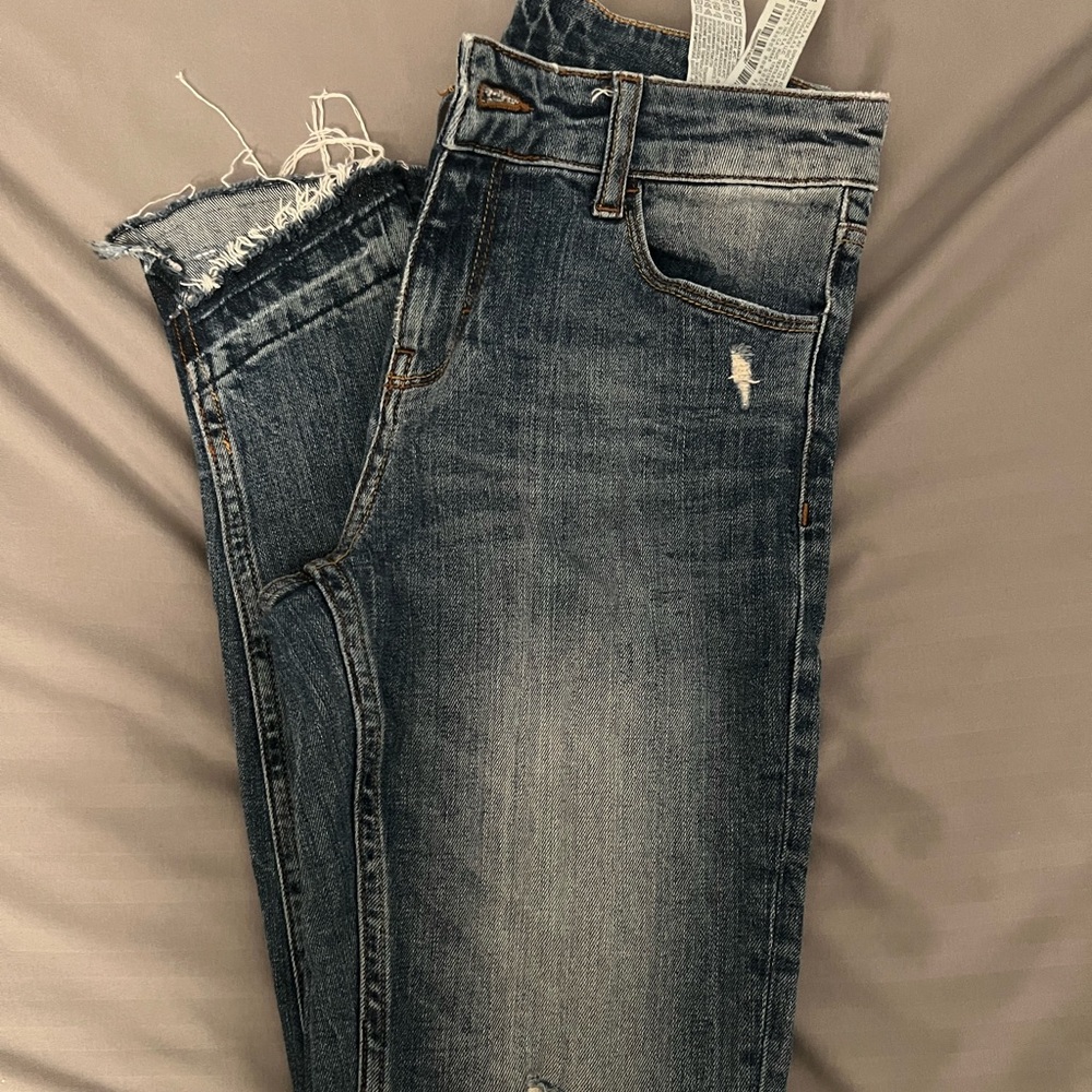Zara Denim Size 4 Distressed, Skinny, frayed hem
